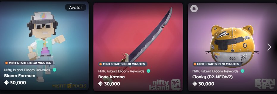 OMG OMG OMG @Nifty_Island New Bloom rewards, catch me in Nifty how bout dat