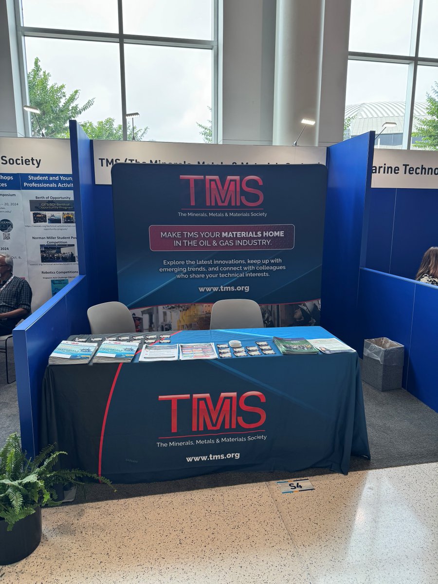 TMSSociety's tweet image. Are you attending #OTC2024? Come stop by and say hello to TMS at Booth S4!
#offshoretechnology #OTC #materialsscience #MSE #TMS @OTCevents