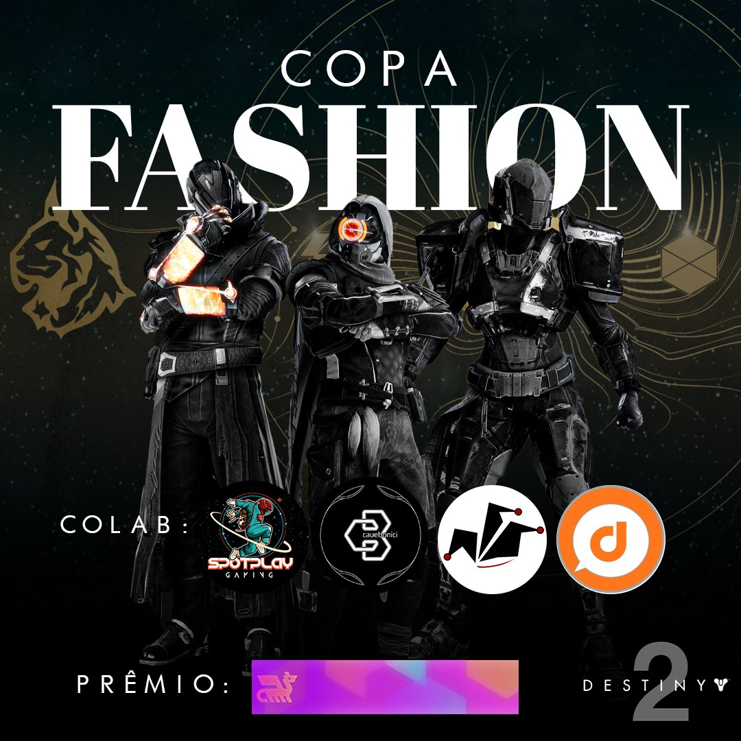 TORNEIO FASHION SUPERPRETO em parceria com @destinygameBR valendo 4 emblemas Draconis‼️

Para Participar:
✅Siga @lerellequin @detestiny @cauebonici @spotplaygaming @destinygameBR
✅Like e RT no post
✅Siga as regras abaixo:

Inscrições até o dia 13/05
#bungiecreator

Pra…