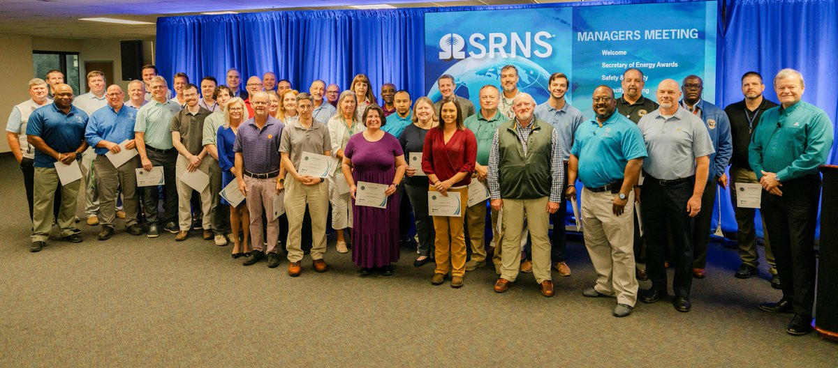 SRNS President and CEO Dennis Carr recently recognized SRNS employees who were members of Secretary of Energy Achievement Award winning teams. These teams were recognized by the Secretary early this year for achievements accomplished in 2023.