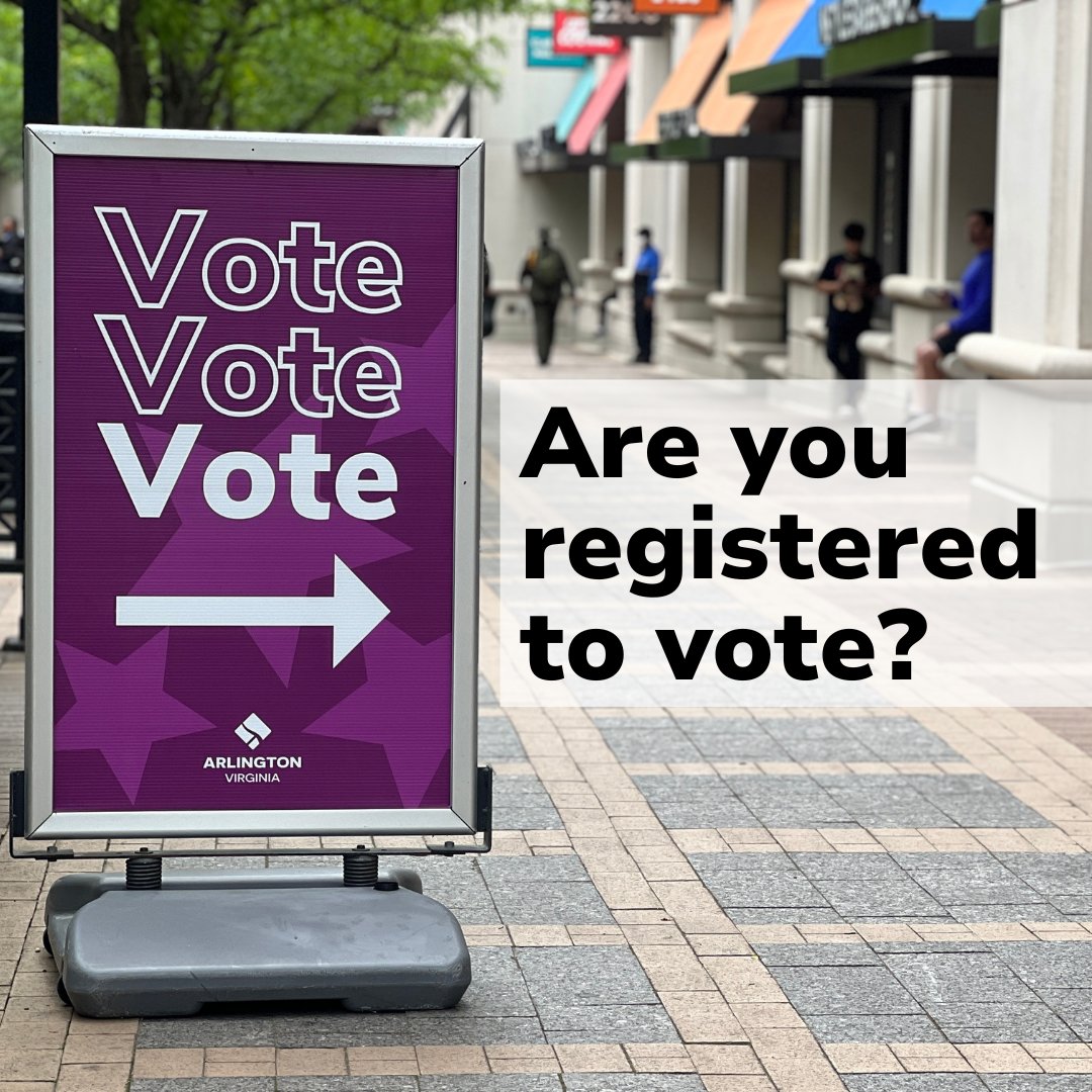 Are you registered to vote? The voter registration deadline for the June 18, 2024 Dual Primary Election is May 28! Register with your DMV issued ID here: vote.elections.virginia.gov/VoterInformati…

#ArlingtonVotes #VoterRegistration #Vote2024