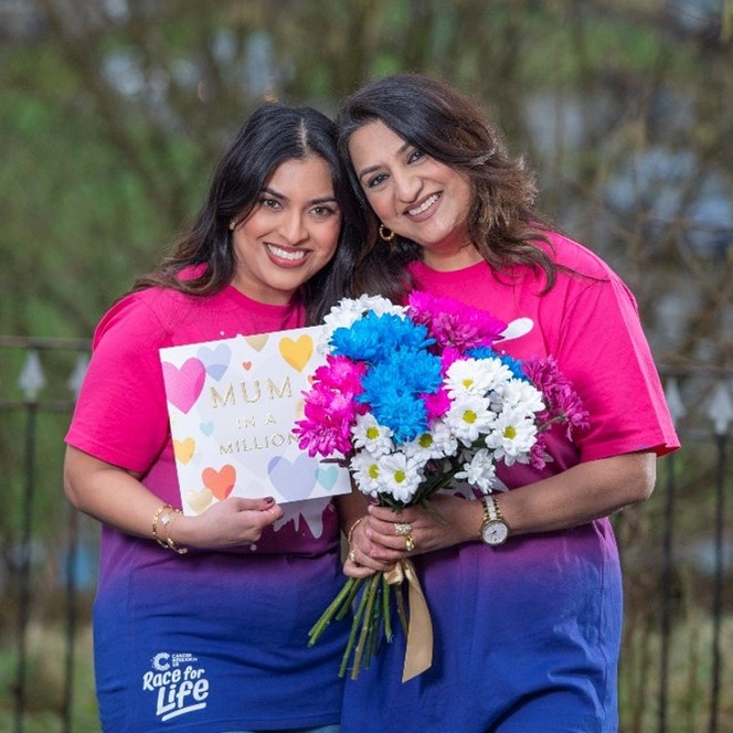 “I’m taking part as I want to help ensure that no other little girl has to endure the loss of a mother because of cancer.' Saleha's taking part in Race for Life with her daughter in honour of her mum who died of stomach cancer 50 years ago ♥ Thank you for your support Saleha!