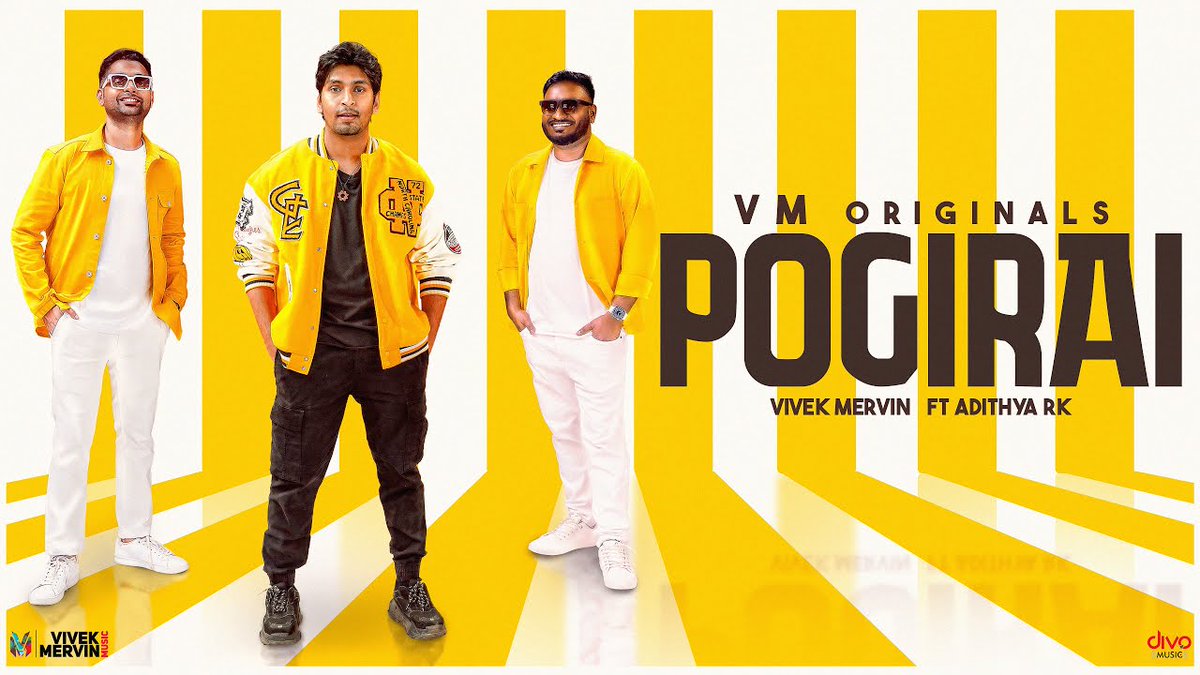 Vivek Mervin's latest masterpiece, 'Pogirai'! 🎶 

youtu.be/vfcN_yj_594 

@iamviveksiva @MervinJSolomon 

#TamilIndie #VivekMervin #Pogirai #RKAdithya #Vivekmervinoriginals #VMoriginals