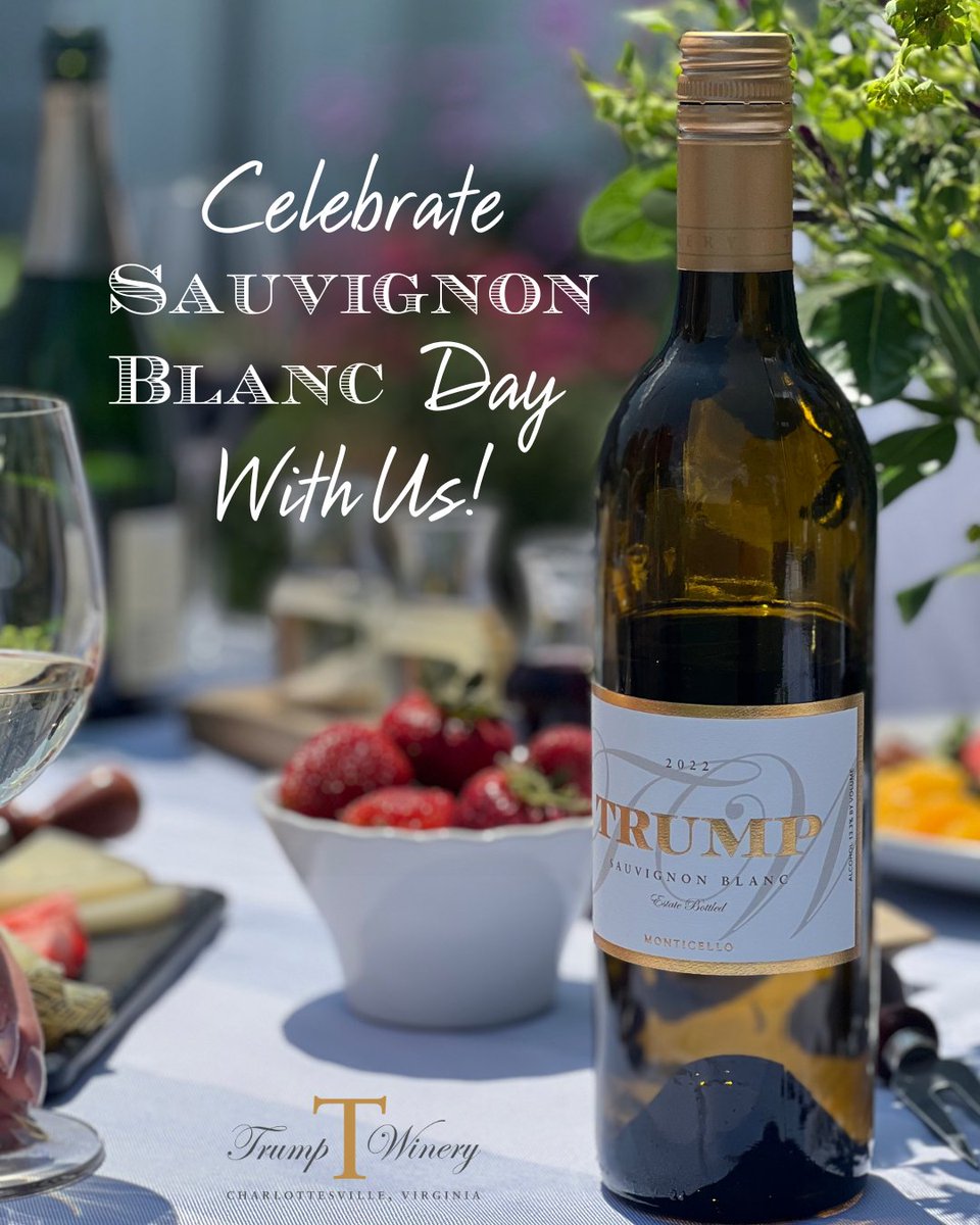 Celebrate Sauvignon Blanc Day with a special deal on our Double Gold Medal 2022 vintage! 🍇 This vibrant, award-winning wine has aromas of grapefruit, melon, passion fruit, and boxwood. Order today and save at loom.ly/4TcGSGE #TrumpWinery #SauvBlanc