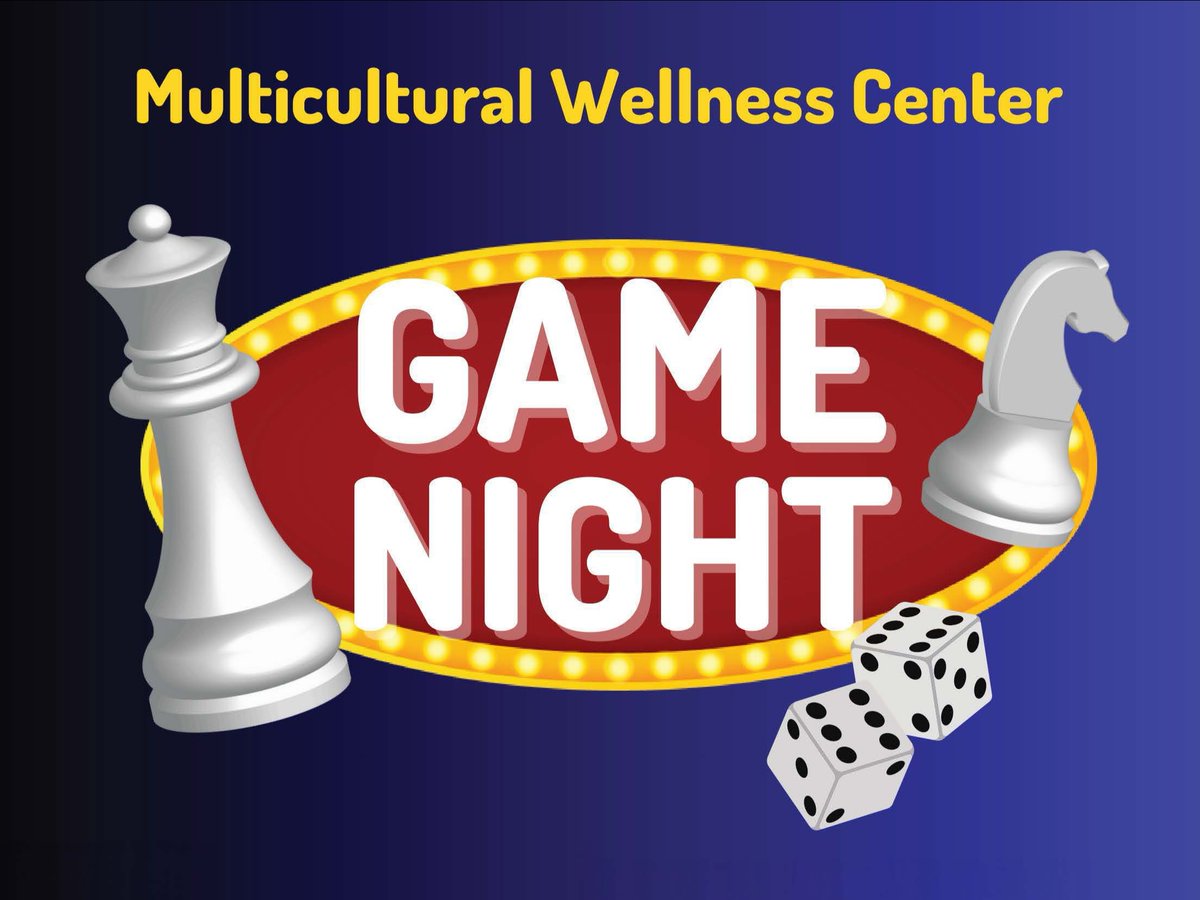 ♟🎲♣️ Who's ready for some game night action? Bring your friends and join us on the 1st and 3rd Monday of every month from 5 PM to 7 PM at the Multicultural Wellness Center for multiplayer fun!