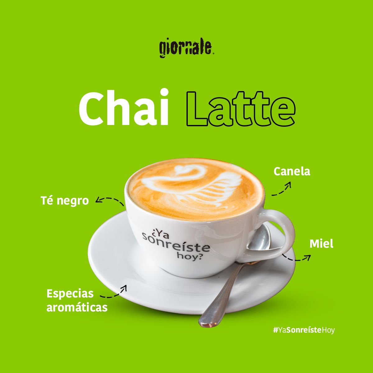 Un Chai Latte en la mañana es empezar bien el día.
#YaSonreísteHoy