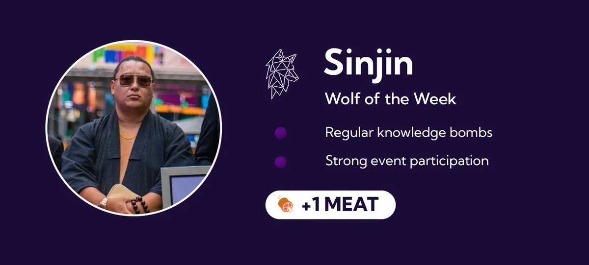 Last week I was honored to be the wolf of the week. It took a lot of effort to be awarded this title Honestly I am super pleased as punch that the @WolvesDAO actually saw past my infinite shadowban status, my 90's sensibilities & maniacal hot takes. Thank you to…