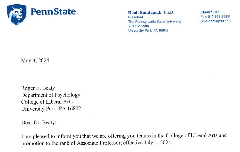 Thrilled to share that I got tenure at Penn State! I'm grateful to have such amazing students, collaborators, and mentors.