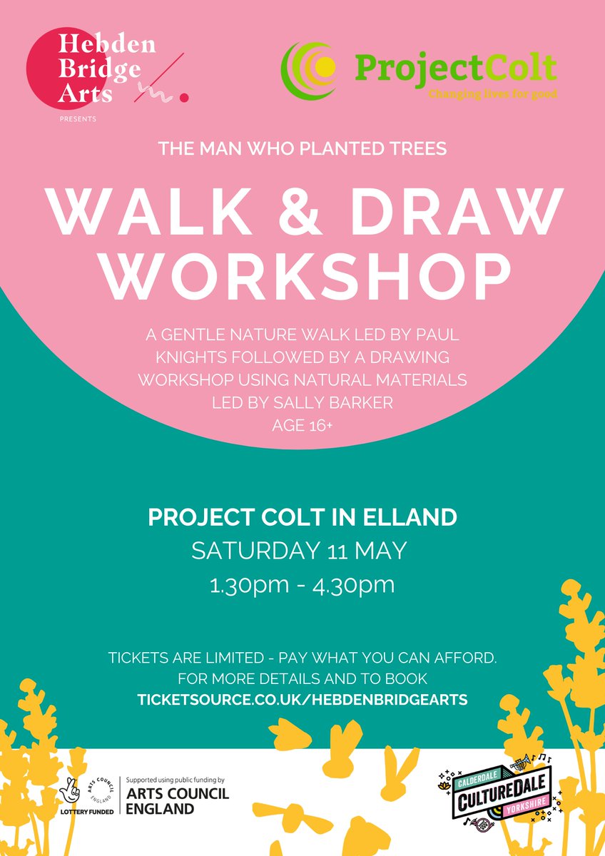 It’s National Walking Month 👟 Join us this Saturday 11 May for an afternoon stroll starting at Project Colt in Elland. Afterward, get creative at our art workshop. Register here: ticketsource.co.uk/hebdenbridgear… #GetActive #ArtisticAdventures #ExploreAndCreate