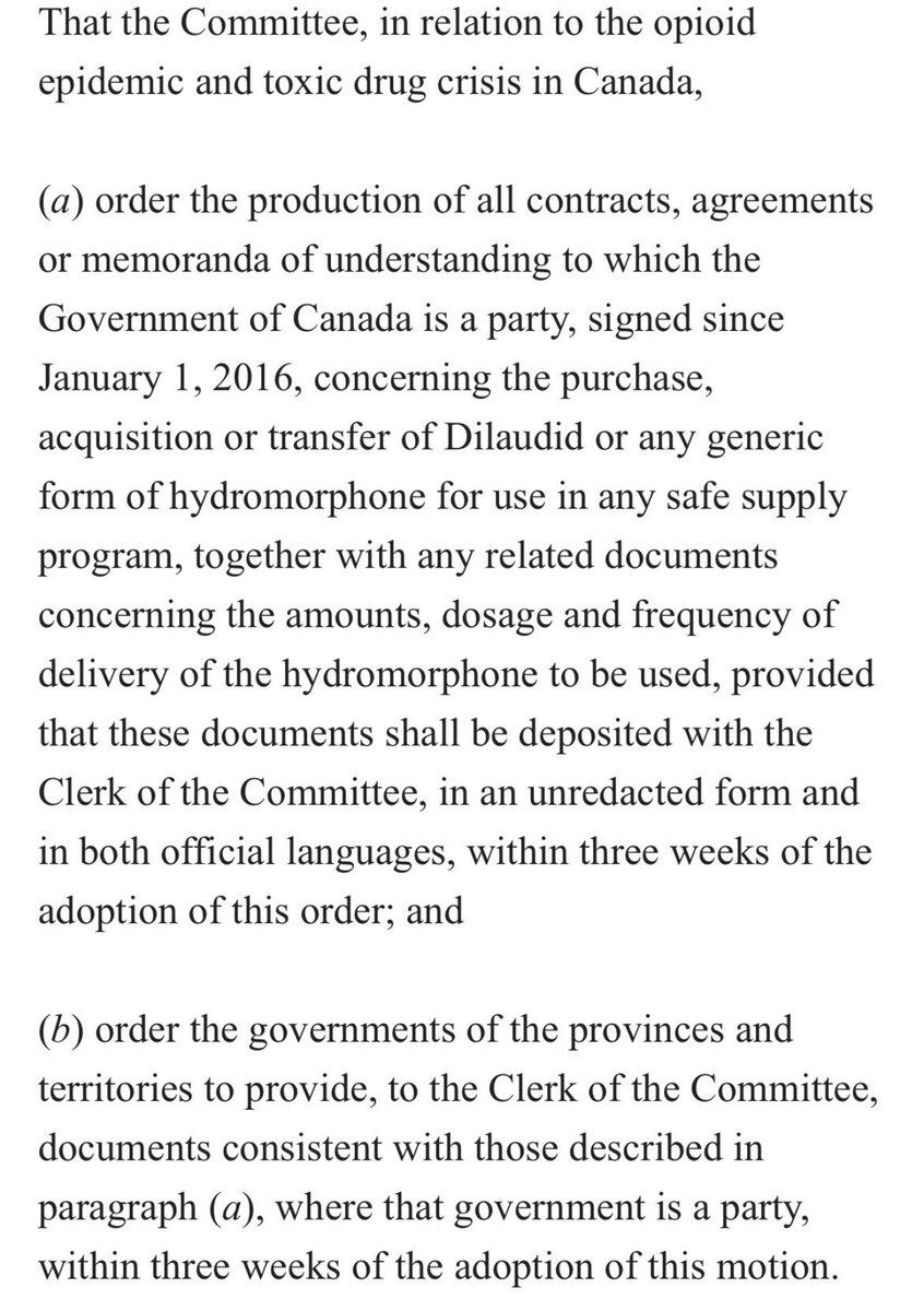 BREAKING NEWS Trudeau must release all contracts he has signed for his taxpayer funded hard drug programs. Trudeau is sending your tax dollars to big pharma for dangerous and deadly drugs. Conservatives believe in treatment and recovery, not deadly drugs. Motion ⬇️