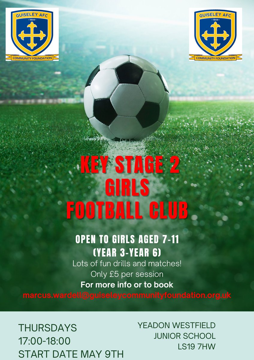 Our brand new Girls Football Session starts on Thursday... book your place now!