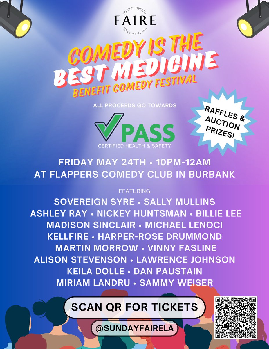 Get ready to laugh with Faire as we host the very first Comedy is the Best Medicine Benefit Comedy Festival with all proceeds going towards @PASScertified!

Check the Eventbrite link below for tickets and more info!

PASS works hard every day to promote and protect the health &…