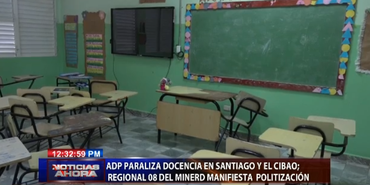 #NoticiasAhora.-ADP paraliza docencia en Santiago y el Cibao; Regional 08 del MINIRD manifiesta politización 

#CDN37 #ADP #MINERD #Sindicato #Maestros  #CanaldeNoticias #CDN
