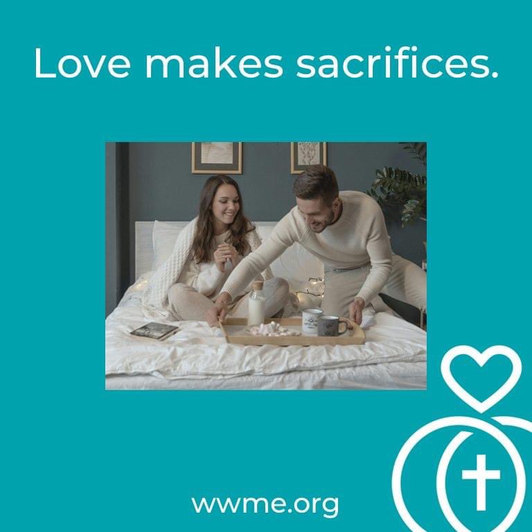 Love makes sacrifices.

'He laid down His life for us. We should also lay down our lives for our brothers.' (1 John 3:16)

Your Marriage Mission:
What is one of the greatest needs in your spouse's life right now? 
#wwme #liveyourbestlifeinlove #thrivingtogether