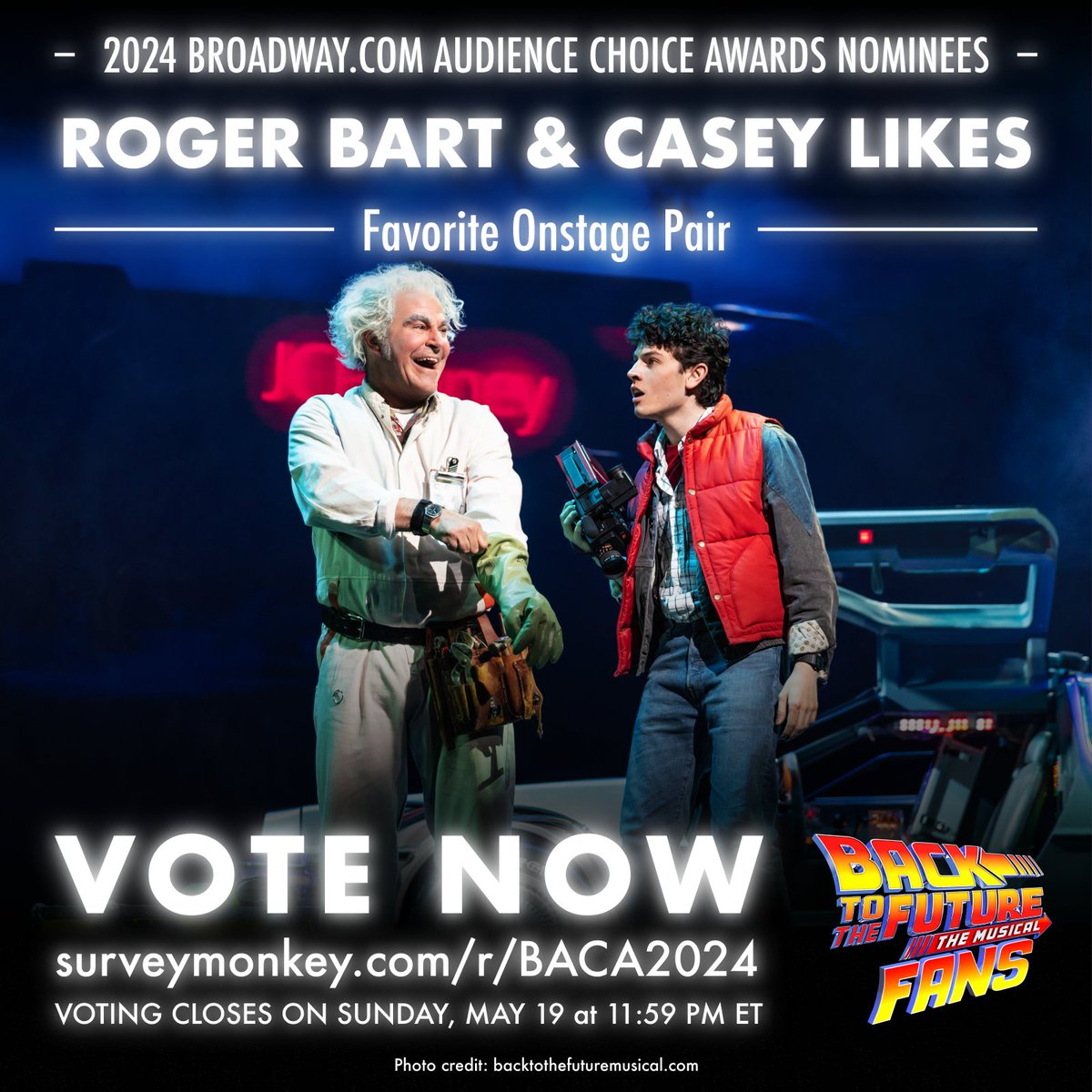 VOTE for @rogerbartoffic and @justcaseylikes to win in the 2024 @broadwaycom Audience Choice Awards for…

⚡️ Favorite Onstage Pair

🗳 surveymonkey.com/r/BACA2024