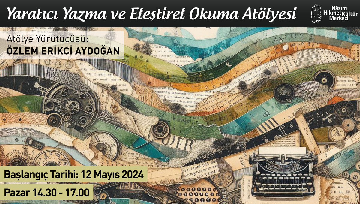 Yaratıcı Yazma ve Eleştirel Okuma Atölyesi 12 Mayıs tarihinde Özlem Erikci Aydoğan yürtücülüğünde çalışmalarına başlıyor. ▪️Her Pazar 14:30-17:00 arası ▪️5 hafta Bilgi için: atolye@nhkm.org.tr 0216 414 22 39 #nhkm #kadıköy #atölye #yaratıcıyazma #eleştirelokuma
