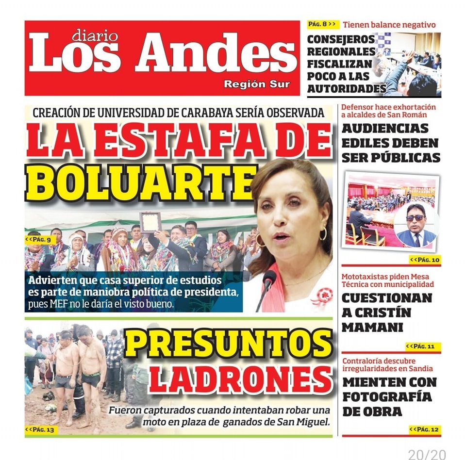 CONTRAPORTADA ¡Buenos días!  Esta es la contraportada del  #DiarioLosAndes para hoy lunes #6deMayo del 2024.
Encuéntralo en tu quiosco favorito a sólo S/ 1.00.