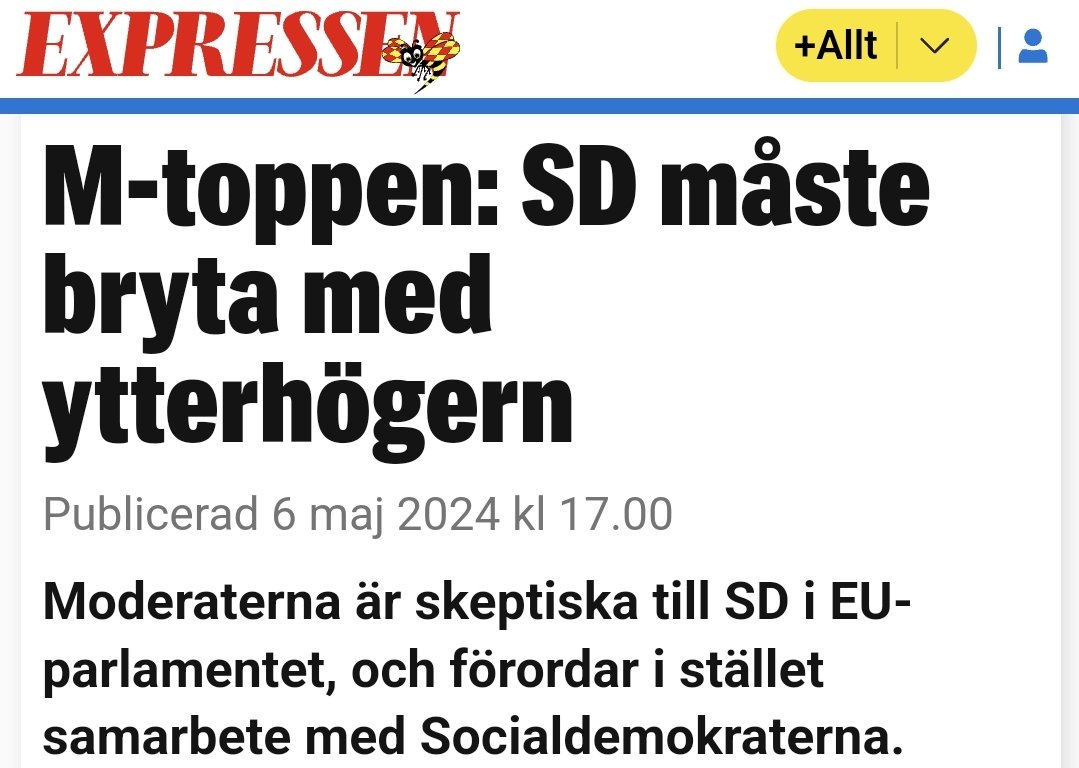 Fortsatt samarbete mellan M och Socialdemokraterna i EU betyder att yttre gränsen inte säkras med ökad invandring och otrygghet som följd.

Tobe och Teodorescu har visat sin hand. Massinvandringen ska fortsätta. Vissa lär sig aldrig.
 #MittEuropaByggerMurar #SD24