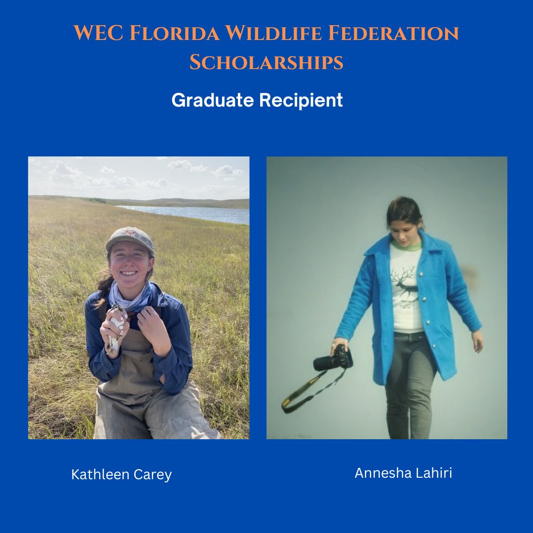 Congratulations to our #WEC #FloridaWildlifeFederation scholarship recipients! Your dedication to wildlife ecology and conservation is inspiring. Wishing the best for the future! #GoGators