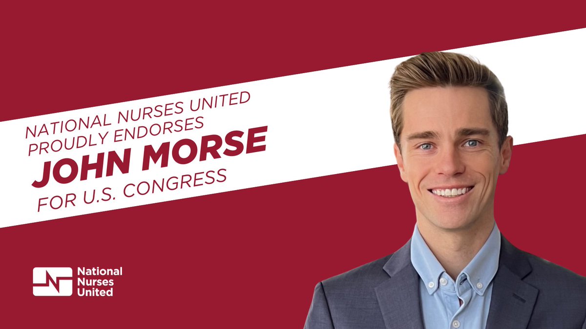Nurses are proud to endorse John Morse for Congress! His record fighting for the rights of workers and his dedication to health care justice and equity for all Marylanders speaks for itself. Working people need a champion like @Morse4Maryland in Congress.