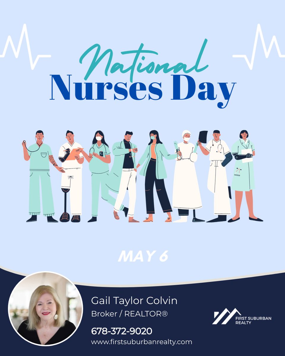 Nurses are the heart of healthcare! Your kindness and compassion do not go unnoticed and we thank you for your hard work. Happy Nurses Day!

#firstsuburbanrealty #gailtaylorcolvin #ICameISawISold #nursesday #healthcare #nurse #kindness #dedication #patients