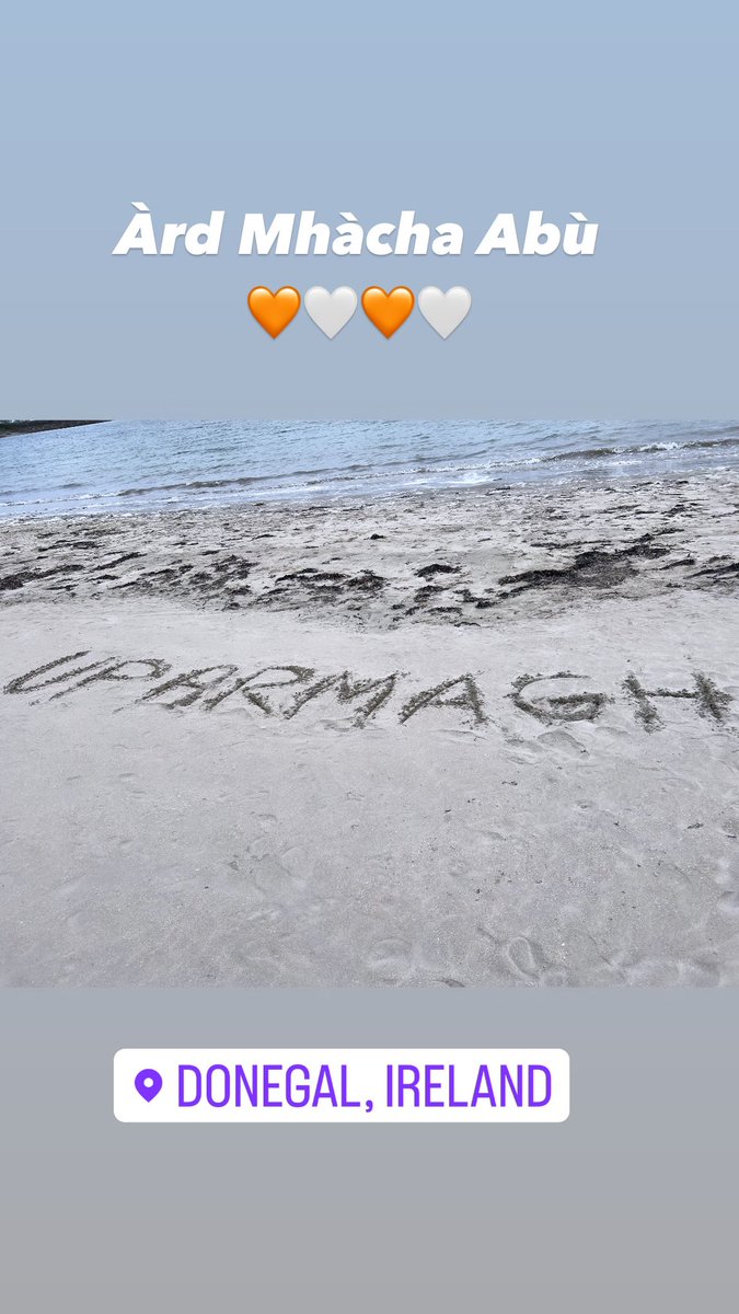 Lovely of the Donegal folk to wish Armagh all the best from Tullsn strand beach in the heart of bundoran 🧡🤍 😜 

@Armagh_GAA @ArmaghFans1889 @thomasniblock