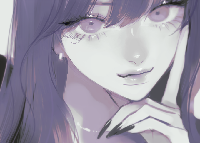 「マニキュア 紫色の目」のTwitter画像/イラスト(新着)