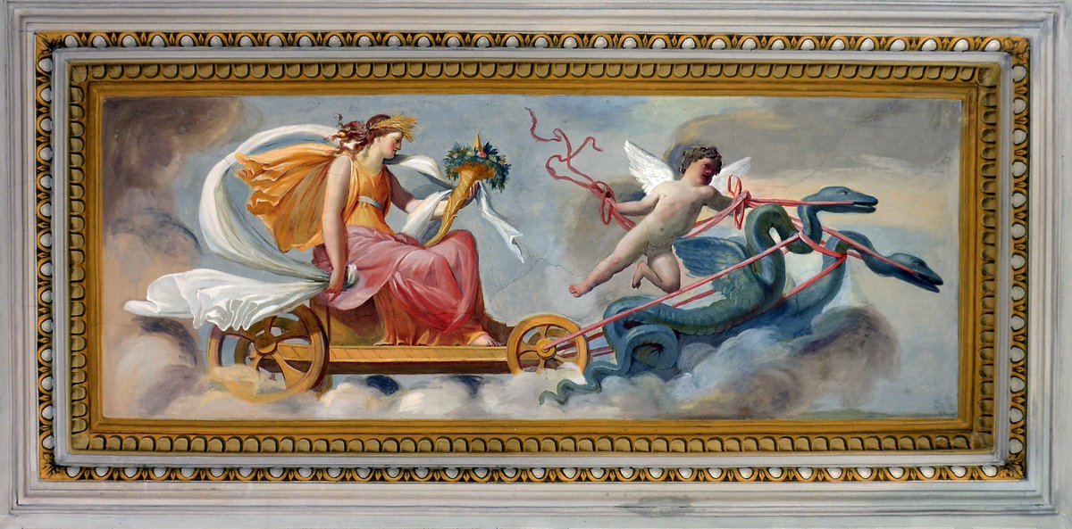 Fresco of the goddess Ceres on a chariot