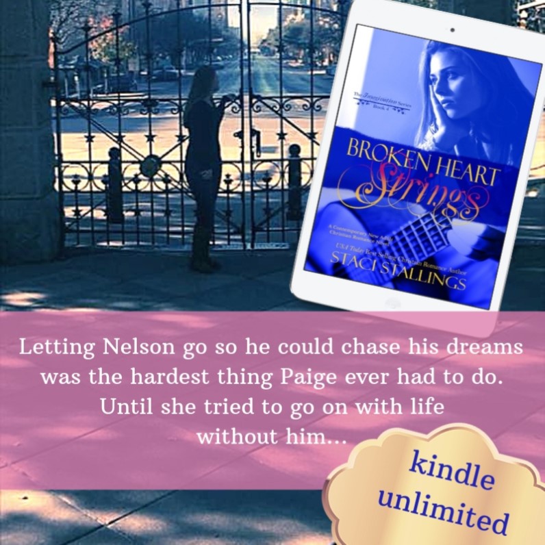 amazon.com/dp/B07LCS3ZV5

Will going back one more time allow Nelson to finally leave his past where it belongs and...?

From USA Today Best Selling Christian Author, Staci Stallings

~BROKEN HEART STRINGS, Book 4, The Imagination Series~

#romance #novels #books #booksaremagic