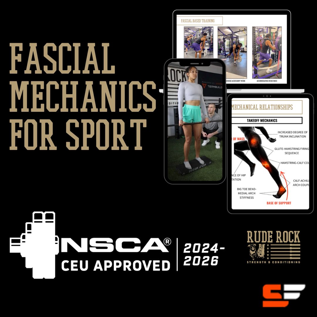 Fascial Mechanics for Sport is now officially CEU certified through the NSCA (2.0 units/category C). ⬇️⬇️ ruderockstrength.thinkific.com/courses/fascia…