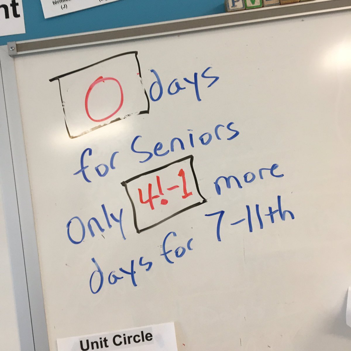 The students reacted just like I hoped to today’s #Countdown to summer vacation… “How do the seniors have 0 days?” “That’s not zero.” “Oh, it’s an O for oxygen…it’s 8!”