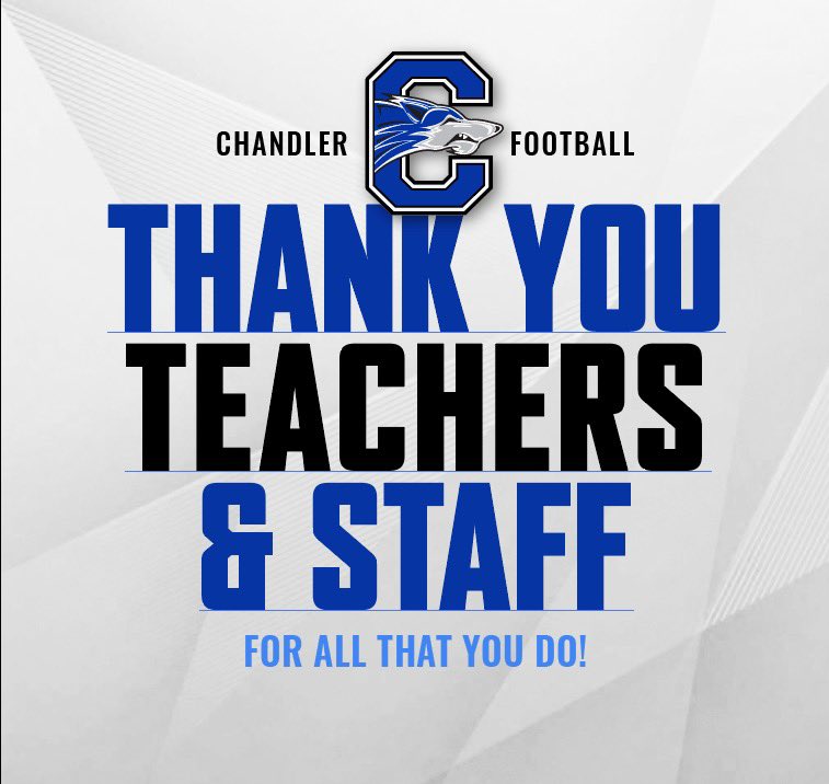 THANK YOU to our Chandler High School Teachers and Staff!! 💙 We appreciate your dedication to our students and all that you do! #TeacherAppreciationWeek