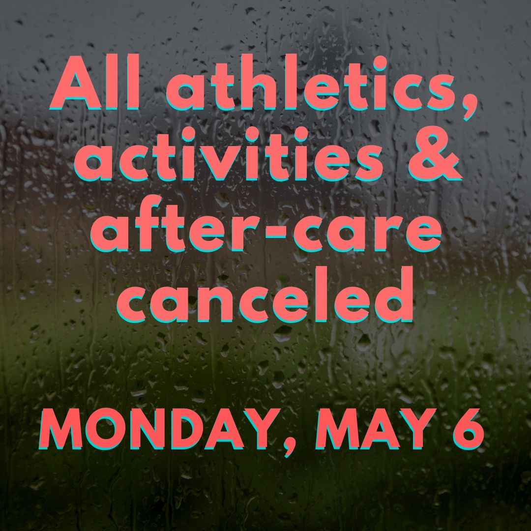 Dear MPS Families, Please check your email for an important message regarding tonight's weather. Out of an abundance of caution for our students and employees, all after-care programs, athletics, and school-related events are canceled today and tonight, May 6.