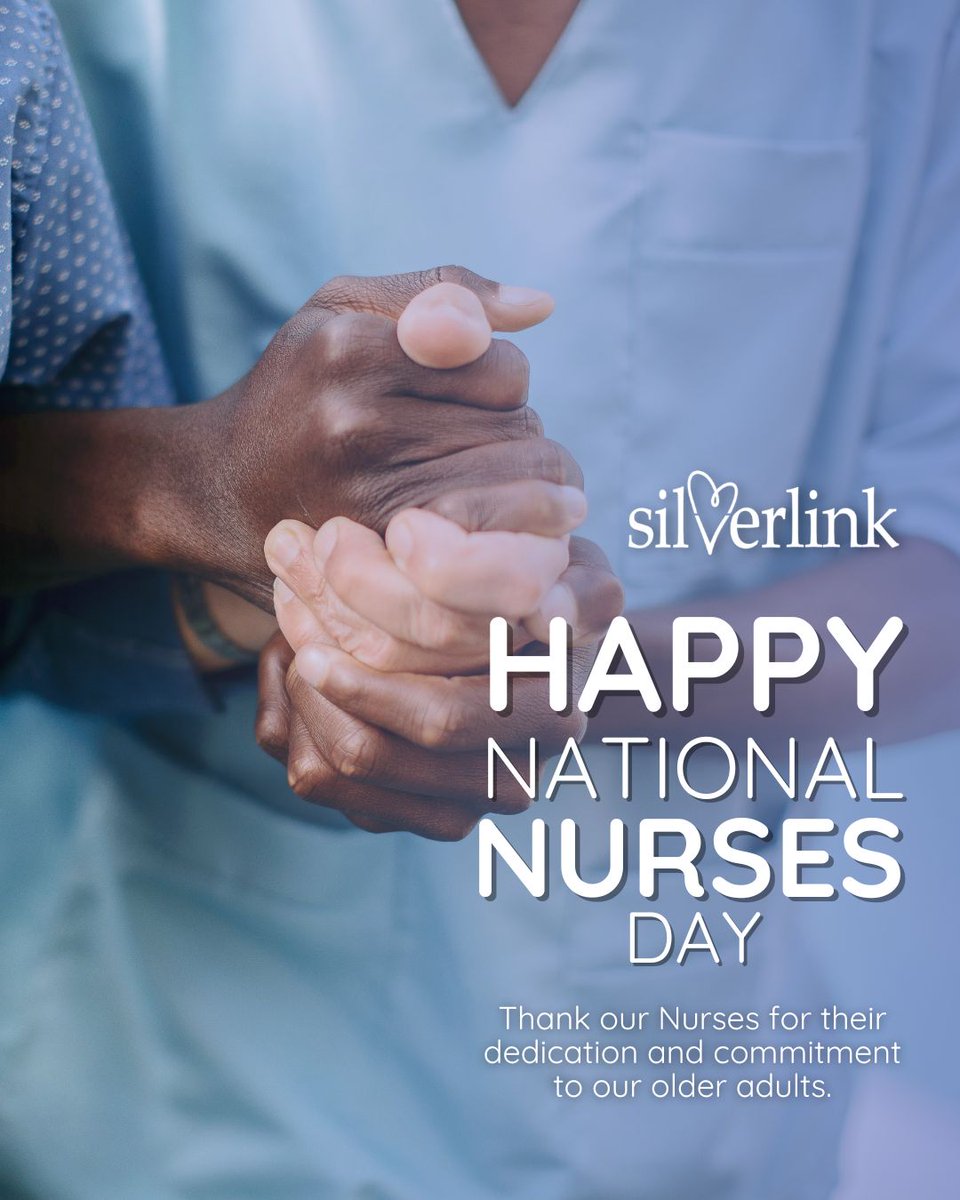 Happy #NationalNursesDay! Nurses are heroes! They care for our communities & seniors with compassion. We honor their dedication! 💜 #SilverLinkCares #caregivers #nursesday #nurselove