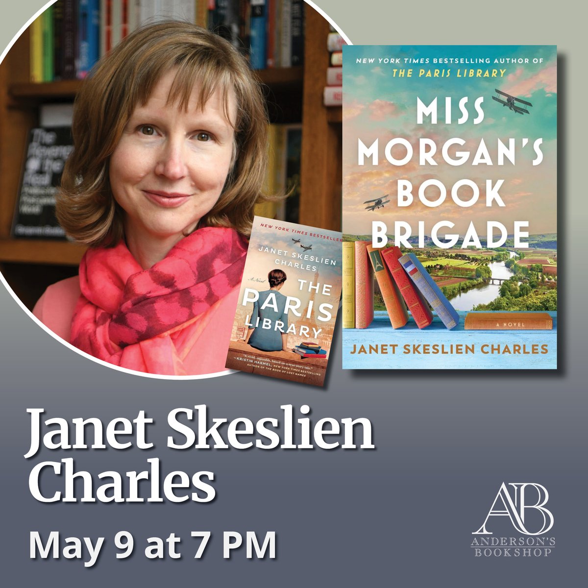 MAY 9th: GREAT Book Club Rec! Come meet Janet Skeslien Charles @skesliencharles and hear all about Miss Morgan's Book Brigade in our Naperville store! Janey will present, take Q&A and have a photo/signing line! TICKETS: JanetSkeslienCharles.eventcombo.com