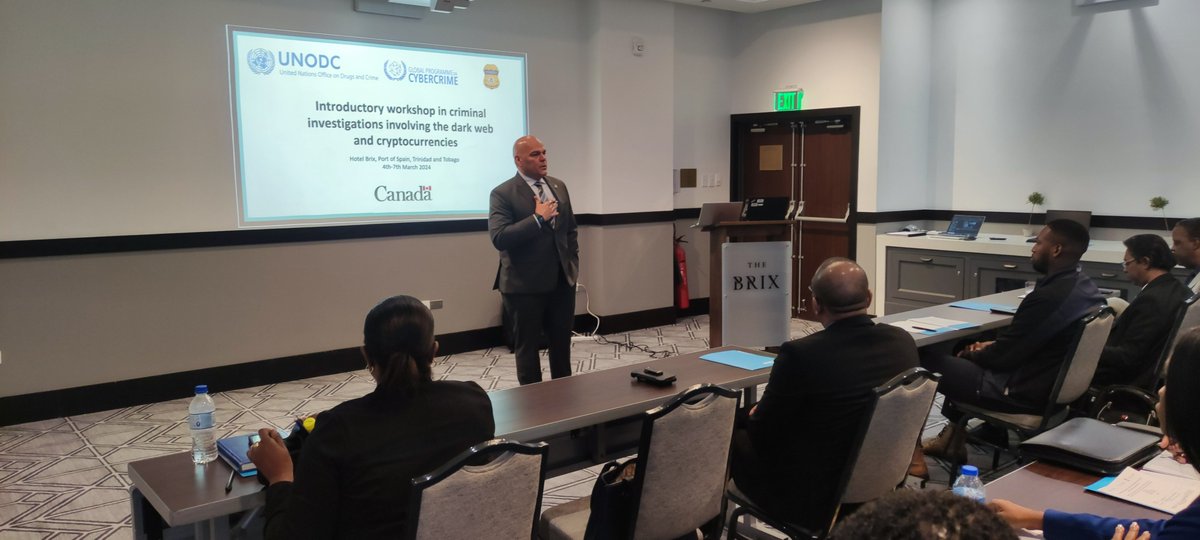 #TrinidadandTobago 🇹🇹| @UN__Cyber with HSI-USA, Chain Analysis, and Western Union experts developed an Introductory workshop in criminal investigations involving the dark web and cryptocurrencies for 21 persons from law enforcement in Trinidad and Tobago. 🇨🇦🤝🇺🇳