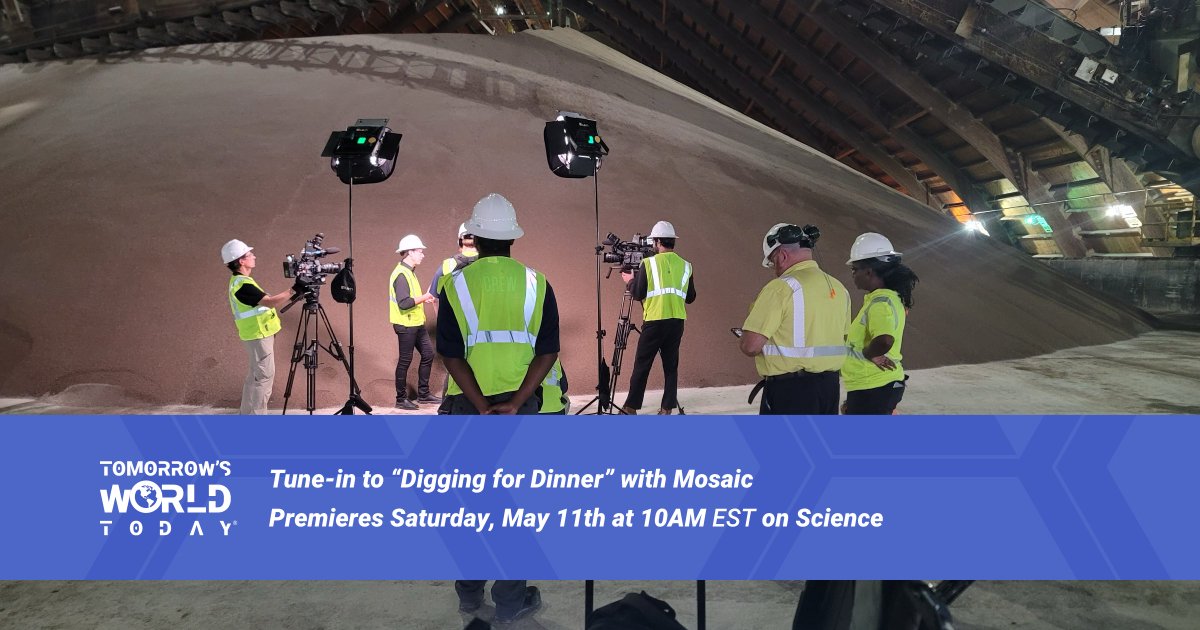 🎬 Sneak a peek behind the scenes! 'Digging for Dinner' premieres on Saturday, May 11th at 10am EST on Science Channel. Tune in to learn more about phosphate and potash mining. ⛏️🪨 @MosaicCompany