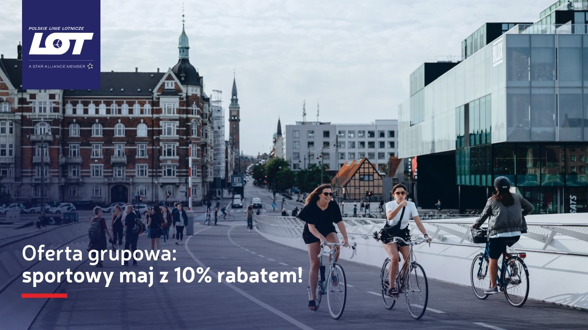 Rowerowe podróże ze znajomymi? Zaplanuj wyjazd do pięknej Kopenhagi 🇩🇰 i złap 10% rabatu na przewóz sprzętu w ramach promocji oferty grupowej #PLLLOT 🚲 Szczegóły ➡️fly.lot.com/rlmfb #flyLOT