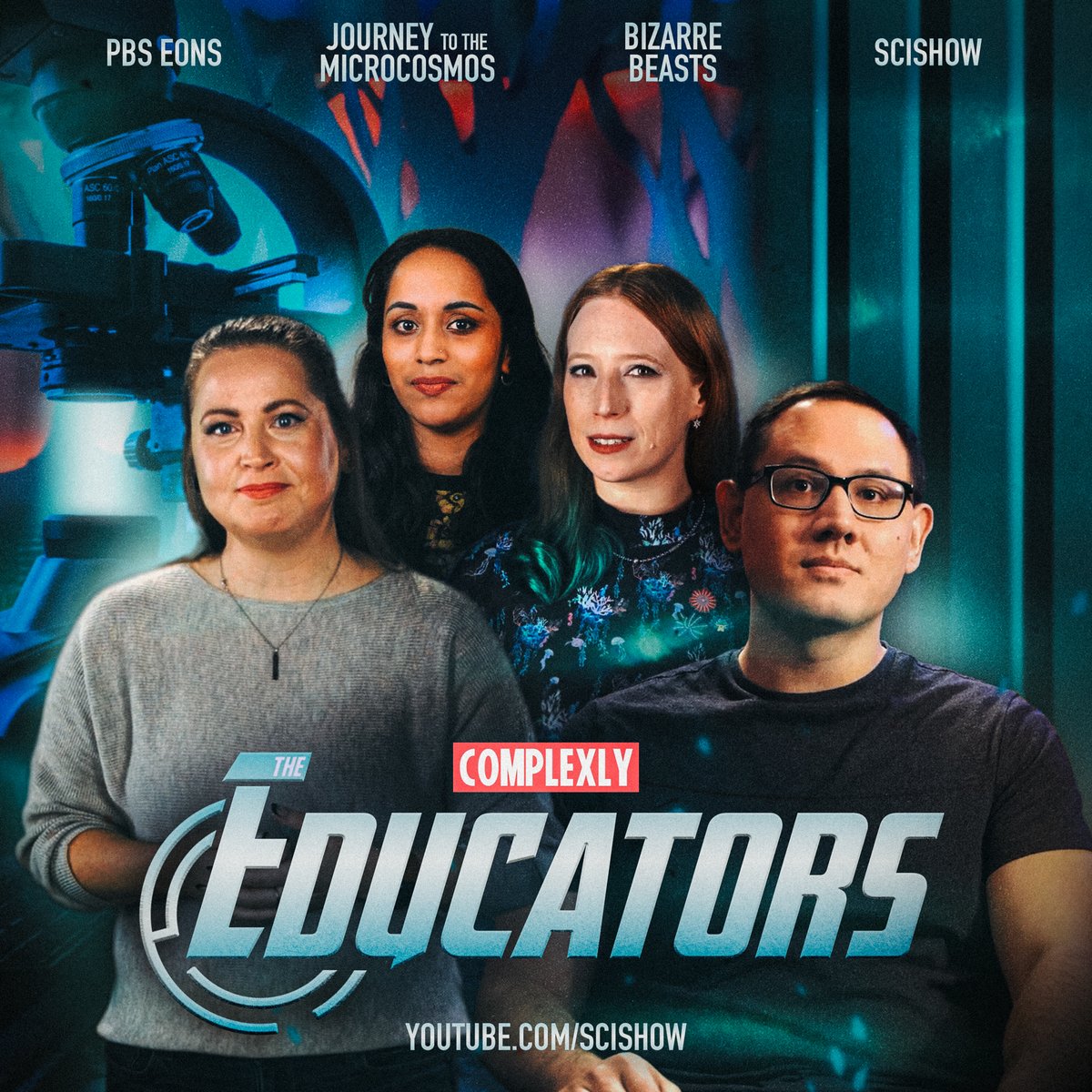 Educators assemble! We brought together four Complexly channels (@EonsShow, @SciShow, @BizarreBeasts, and @JourneyToMicro) in one epic crossover event last week! 📺: youtu.be/iD52AWJ9JQA