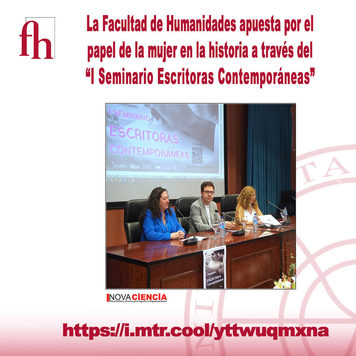 Humanidades_UHU's tweet image. La Facultad de Humanidades apuesta por el papel de la mujer en la historia a través del "I Seminario Escritoras Contemporáneas". Información e imagen extraídos de la noticia i.mtr.cool/yttwuqmxna publicada por el medio #NovaCiencia @Humanidades_UHU @UniHuelva