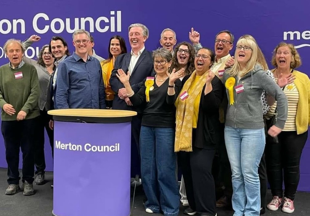 Two years ago today, in the very early hours of Friday morning - celebrating the election of the largest group of @MertonLibDems ever elected to Merton Council. Much more to be done but I couldn't think of a better group to be working with!