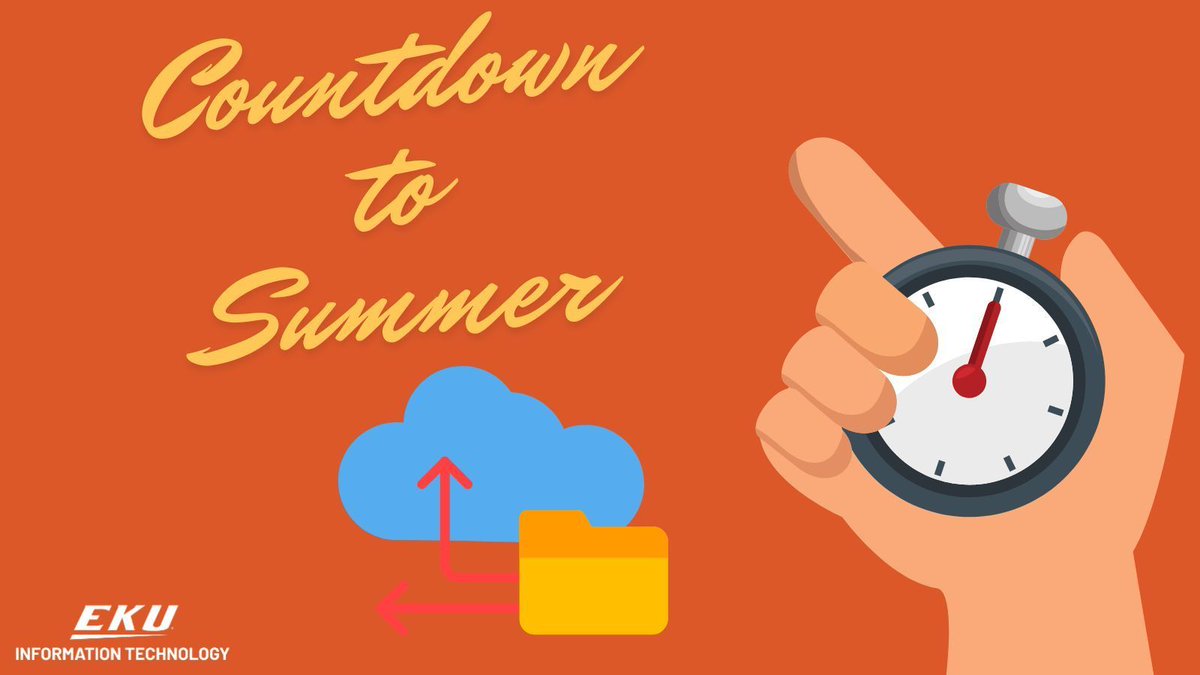 EKUITColonels's tweet photo. Countdown to summer break: Have you backed up your files yet? Here's how to do it efficiently. https://t.co/5mbg4BNOvM #BackupBasics #TechSupport #EKU @EKUITColonels https://t.co/kd6p01t5Nt