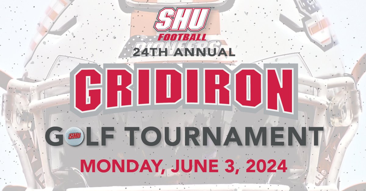 Come tee off with Head Coach Mark Nofri at our 24th annual Gridiron Golf Tournament 🏈⛳ Secure your spot—entries and foursomes due by Thursday, May 23. @SHU__Football @SHUBigRed #SHUAlumni #WeAreSHU 📅: Monday, June 3 📍: Great River Golf Club 🔗: bit.ly/3Uf2Oum