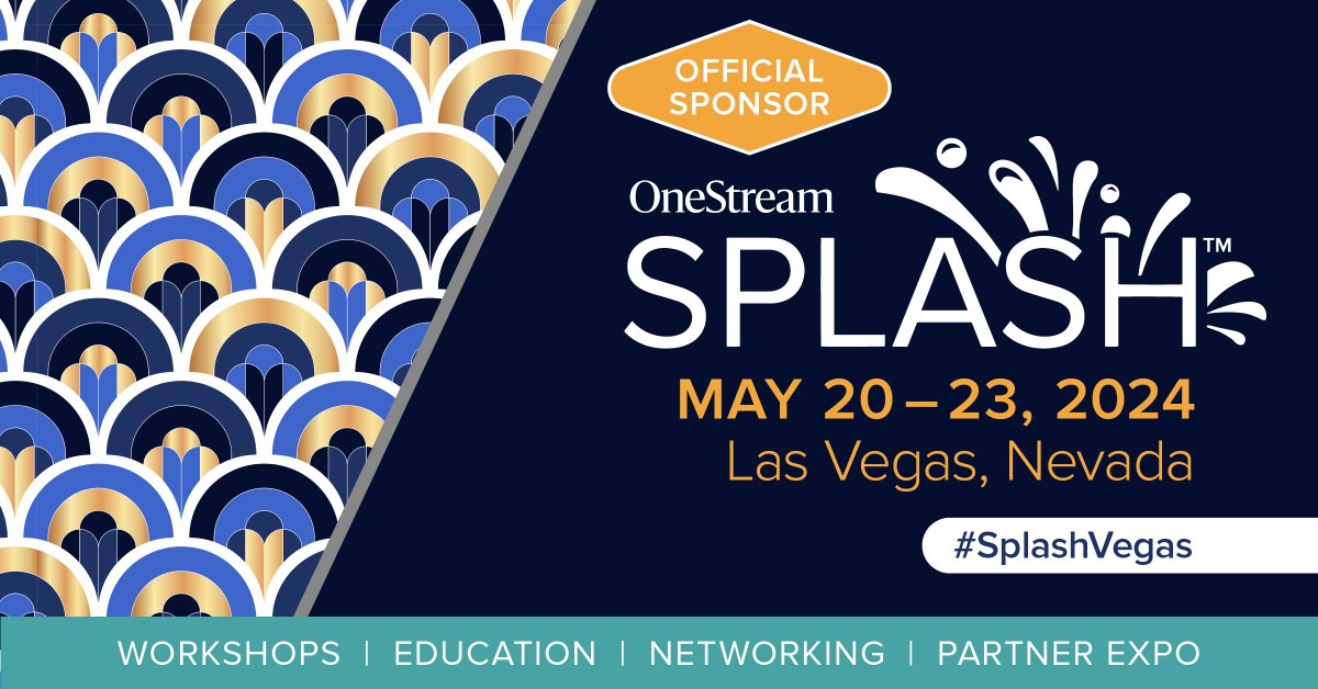 We are proud to sponsor @OneStream_Soft’s Splash in Las Vegas on 5/20-5/23. Visit us at booth 110 - hope to see you there: bit.ly/49M6LfJ #FutureOfFinance #Finance