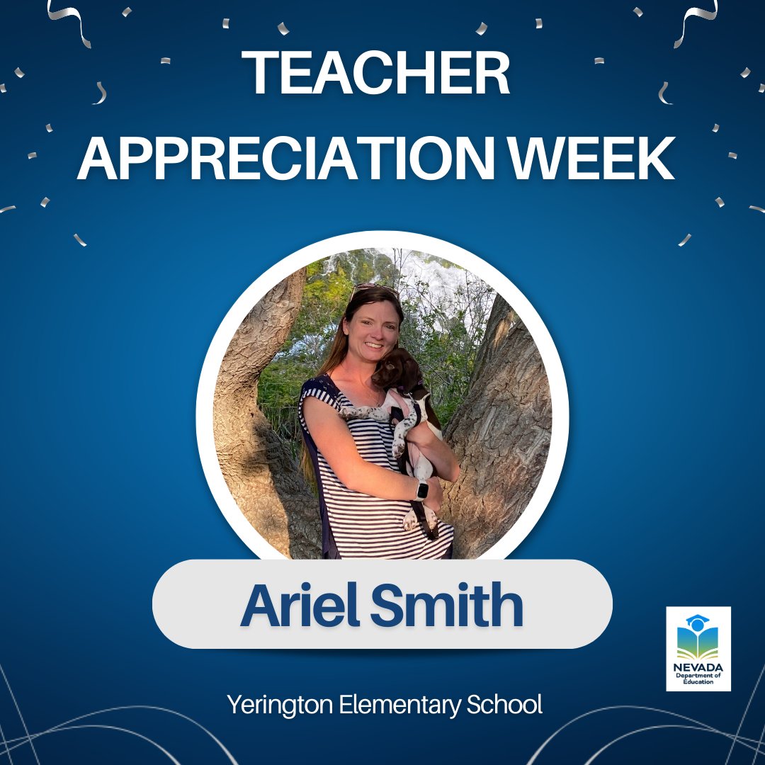 #TeacherAppreciationWeek HIGHLIGHT: Help me recognize Ariel Smith, a kindergarten at Yerington Elementary School. Ariel goes above and beyond to get her students ready to learn and be successful. @lyoncsd #WeTeachNevada #ThankATeacher