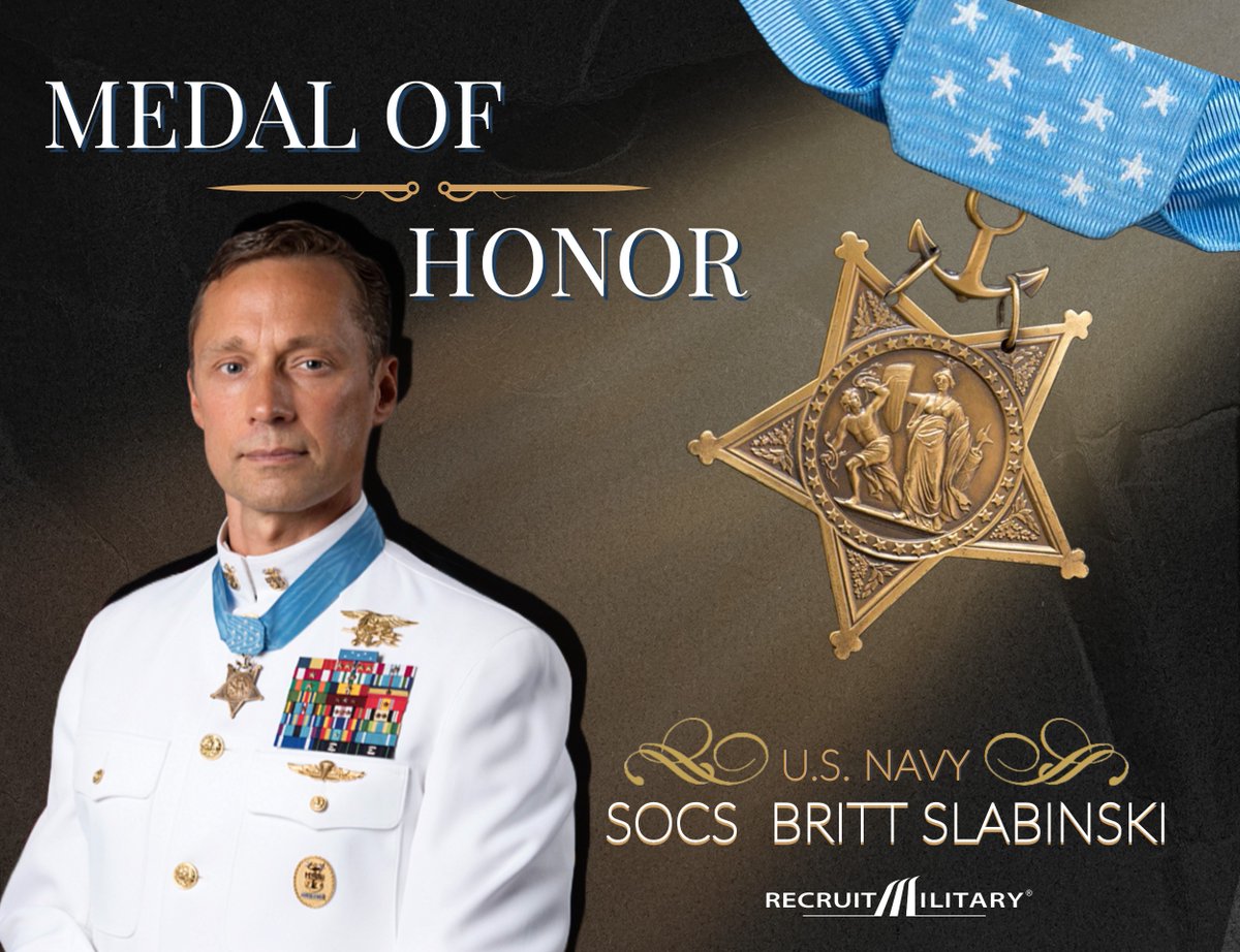 Today on #MedalOfHonorMonday, we honor SOCS Britt K. Slabinski, a true embodiment of courage and dedication. 

Awarded the Medal of Honor for his heroic actions in Afghanistan, his unwavering commitment to his team and mission is a testament to the spirit of American heroism.