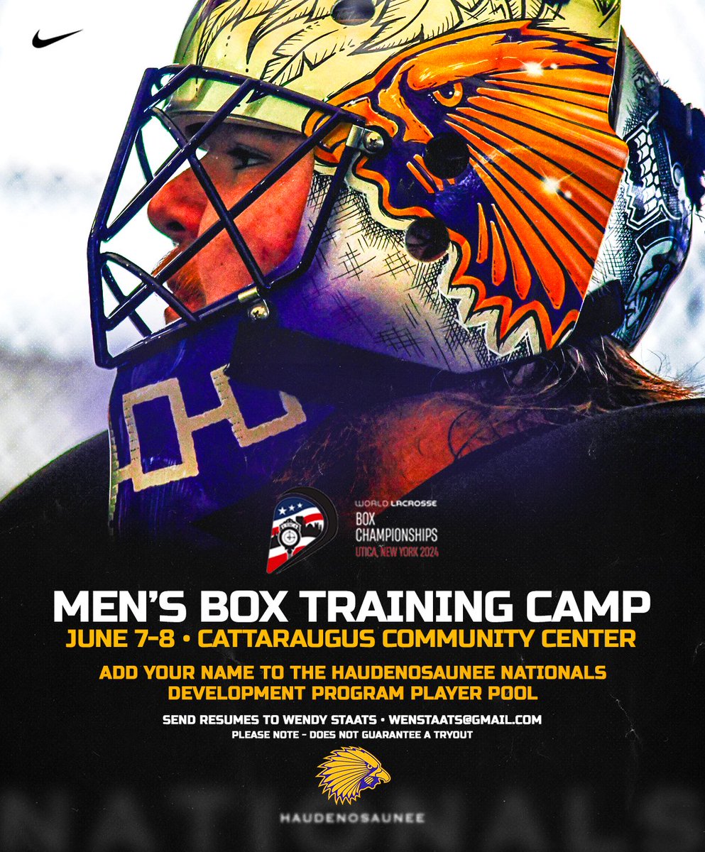 The Haudenosaunee Men’s Box team will be hosting their first training session in preparation for #Utica2024 at Cattaraugus Community Centre this June

All players looking to attend must send player bios/resumes to wenstaats@gmail.com to be added to the HNDP player pool!