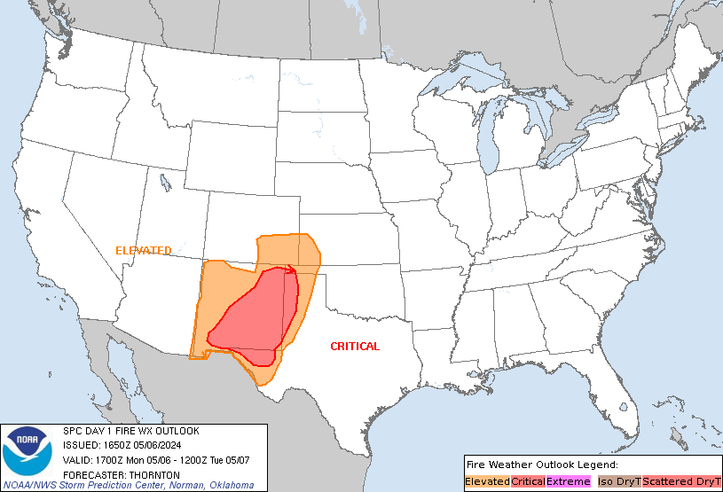 11:51am CDT #SPC Day1 #FireWX Critical: parts of new mexico into far western texas spc.noaa.gov/products/fire_…