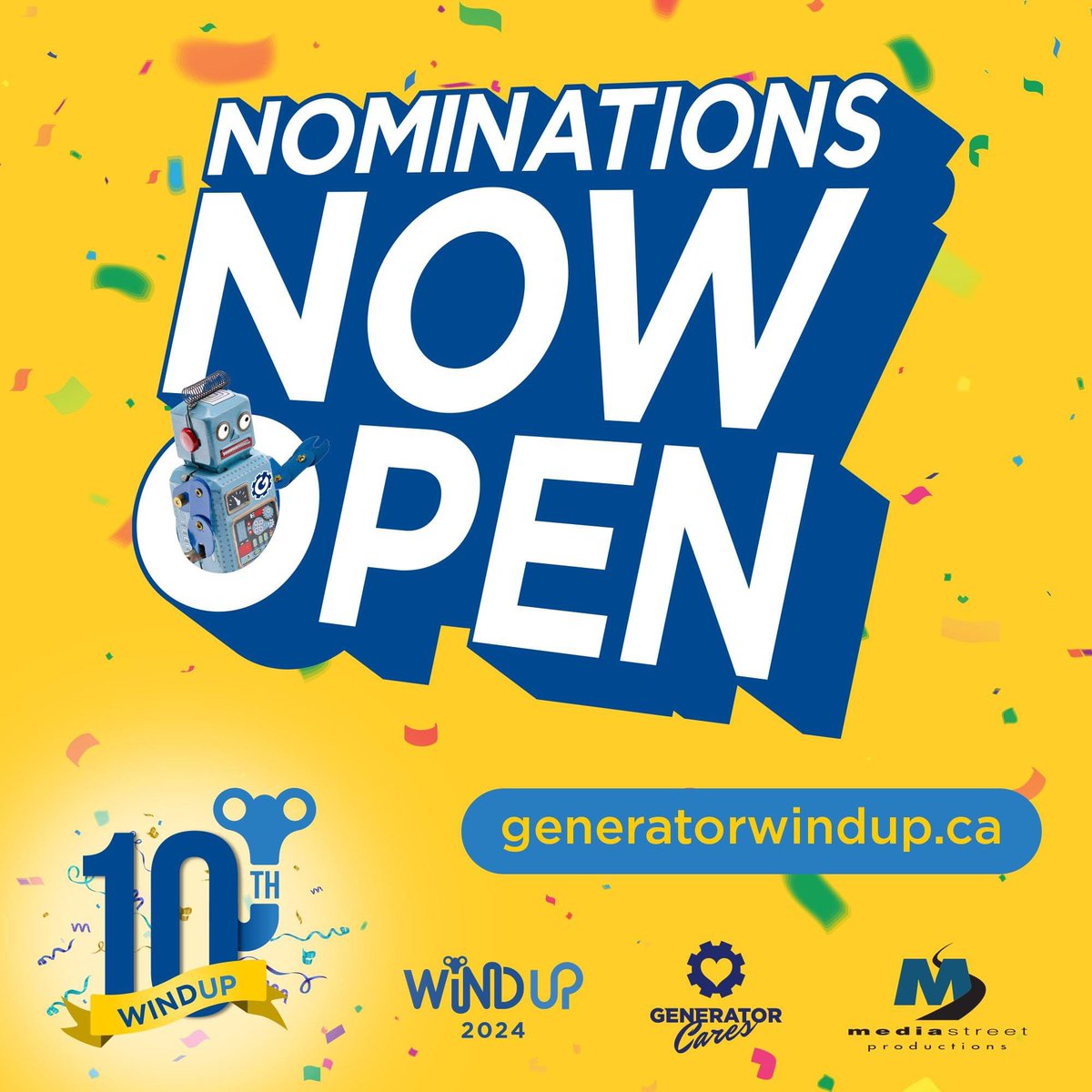 WindUp 2024 is here! Do you know a local business or organization, or are you one, that could benefit from a brand makeover? Nominate them for a chance to win $20,000 in creative and video services from @generatordesign & @MediaStreetProd. Enter now ➡️ generatorwindup.ca