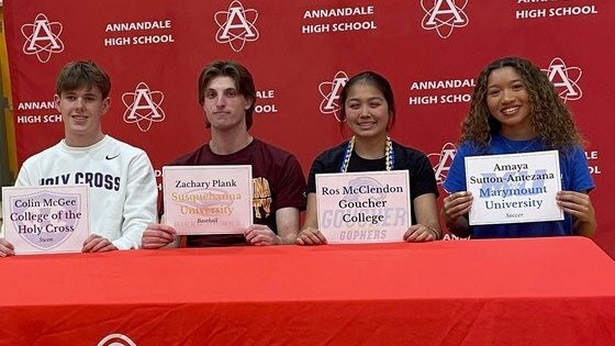 Congratulations to our next-level athletes: Ros McClendon, Colin McGee, Zachary Plank, and Amaya Sutton-Antezana who will play at the collegiate level next year! We are so proud! #AtomNation